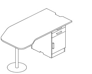 桌下柜型診桌（P形）